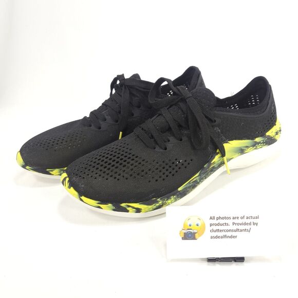 Crocs LiteRide 360 Marble Pacer Lace Up Athletic Shoe Mens Size 8 207633 Black - Picture 1 of 9
